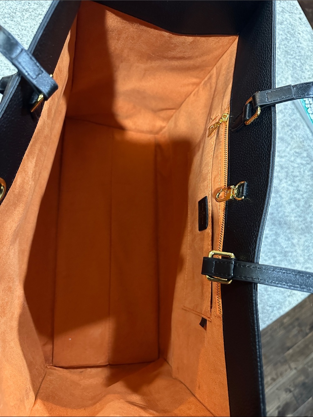 LV Black Go Tote with Gold Hardware & H Navy belt bundle (or better offer) - Picture 6 of 11